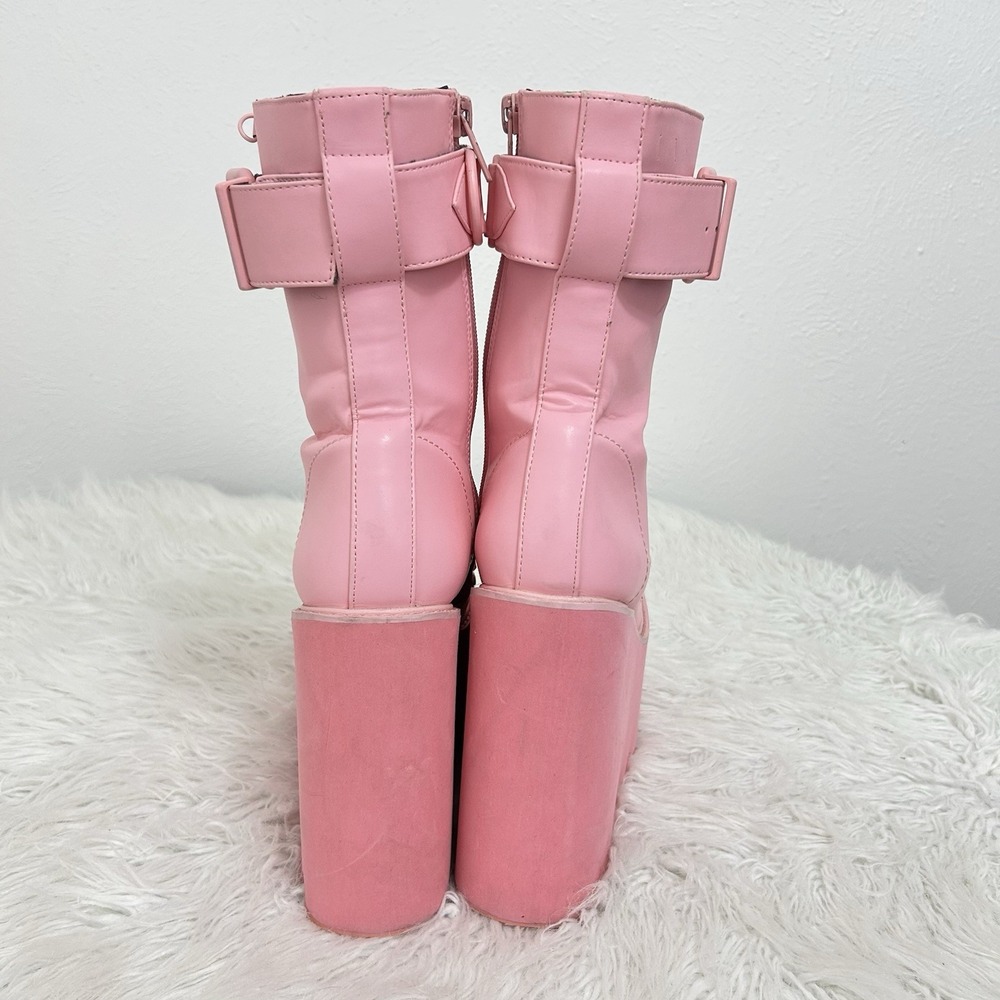 Dolls Kill Sugar Thrillz Bubblegum Traitor Platform Boots Pastel Goth Rave Sz 8 - Picture 4 of 11